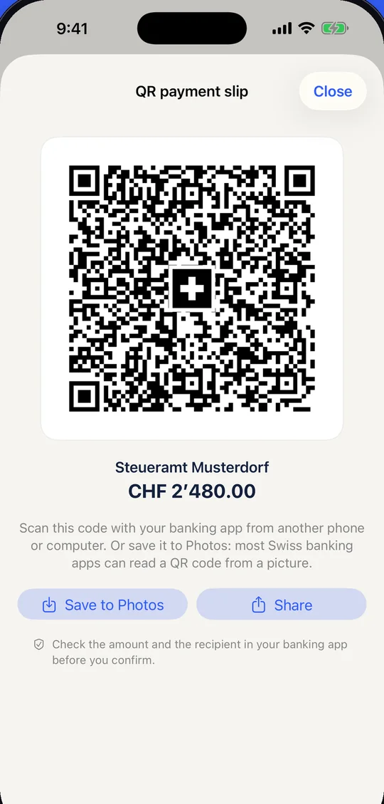 Pay QR bills