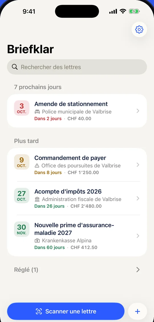 Vos délais en un coup d’œil