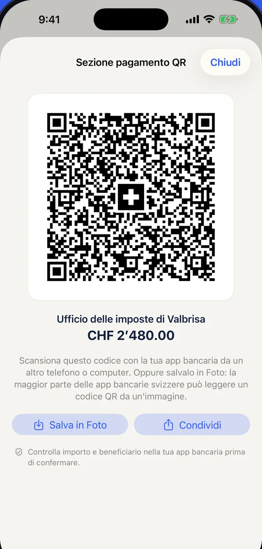 Paga le fatture QR