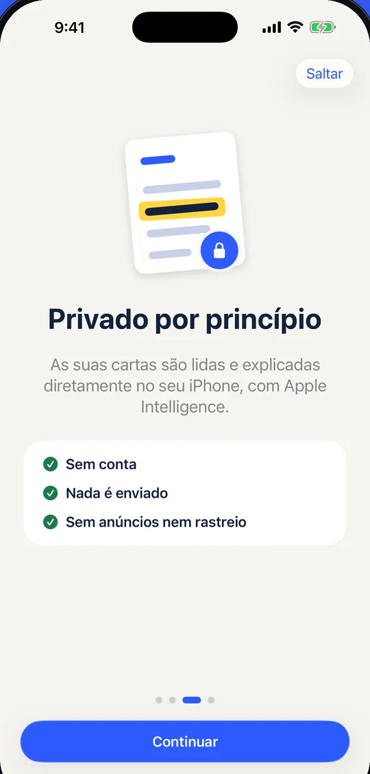 Nunca enviado para a internet